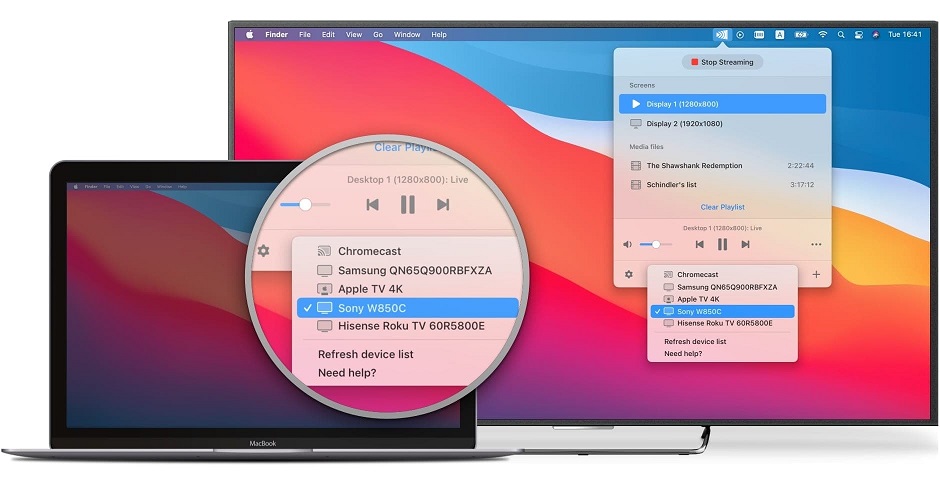 how to screen mirror mac to sony tv